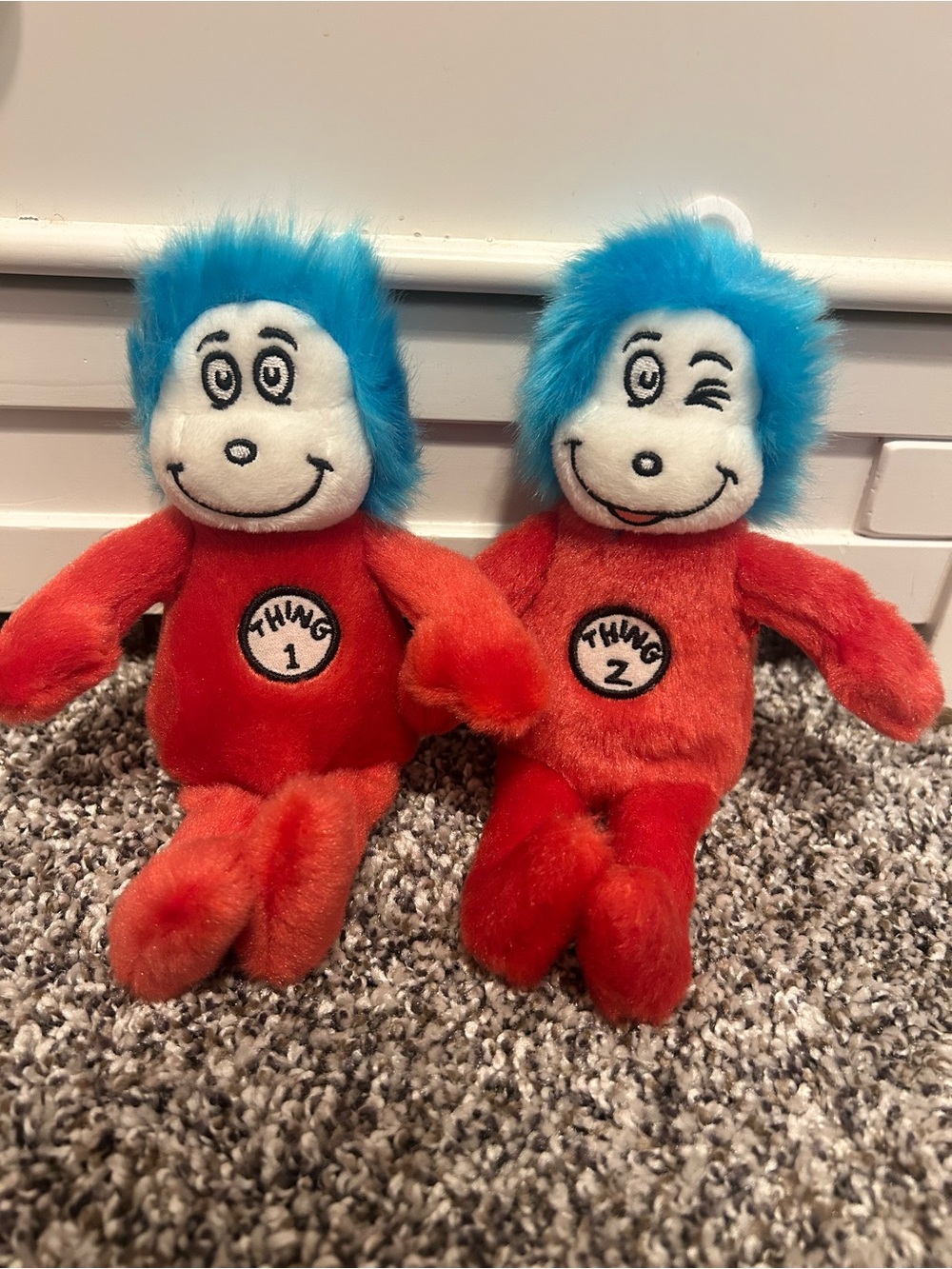 Kids, Dr. Seuss Thing 1 and Thing 2 Plush Toy Stuffie Set, Red & Blue